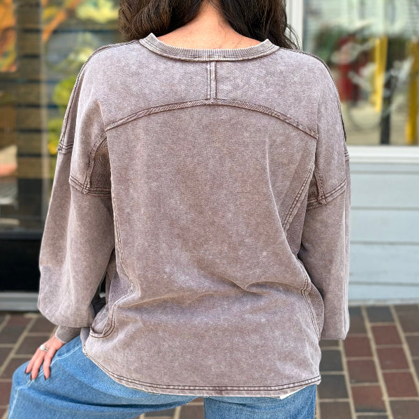 Washed Terry Pullover