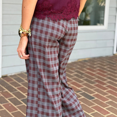 Plaid Wide Leg Pant