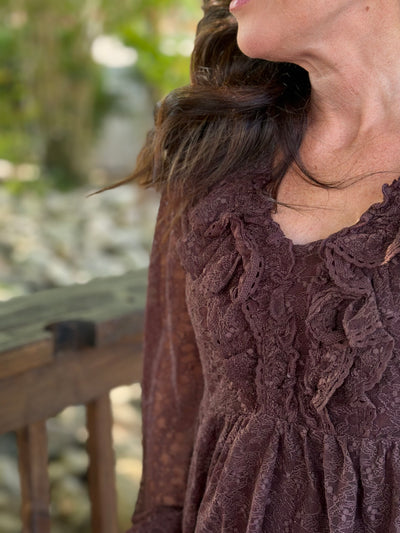 All Over Lace Ruffle Top
