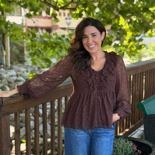 All Over Lace Ruffle Top