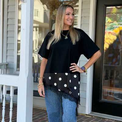 Polka Dot Lace Top