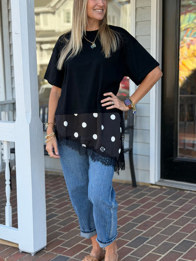Polka Dot Lace Top