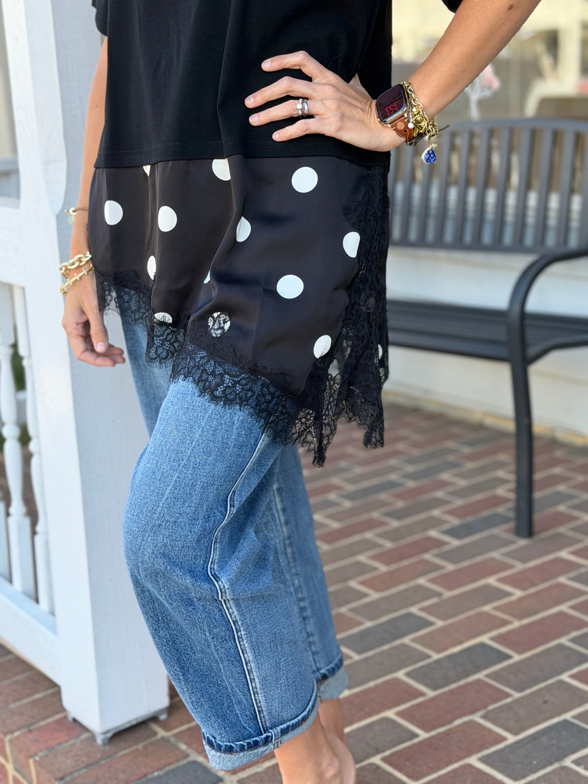Polka Dot Lace Top