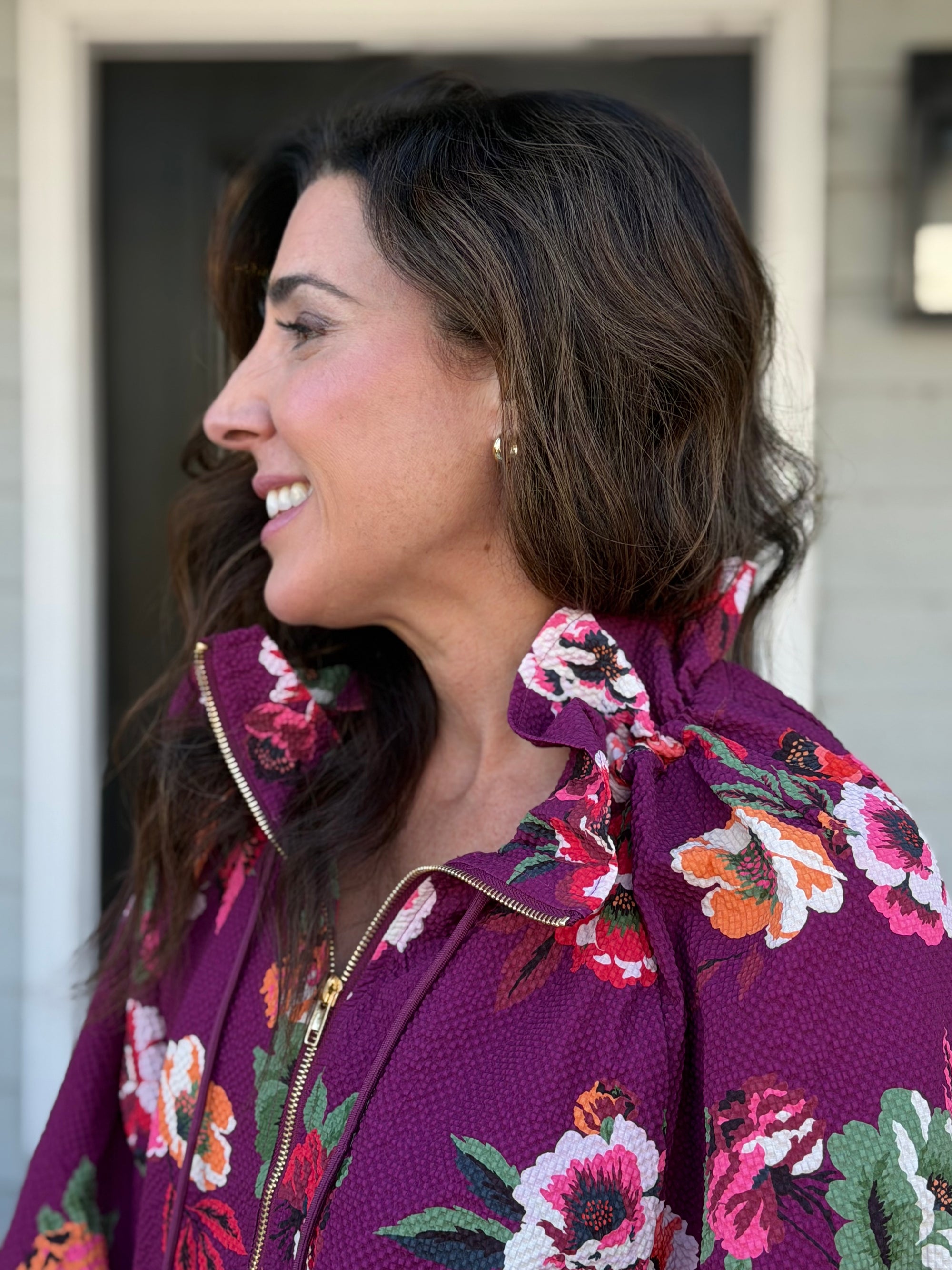 Bloom Zip Up Top