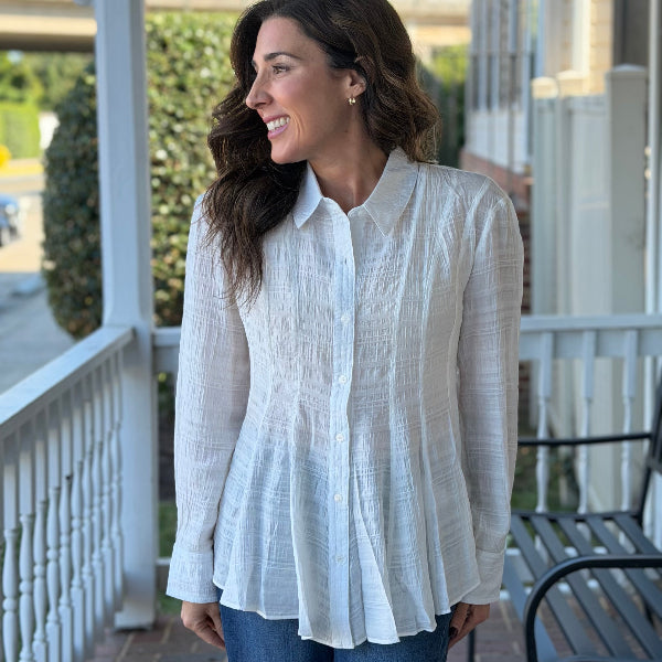 Dobby Weave Peplum Top