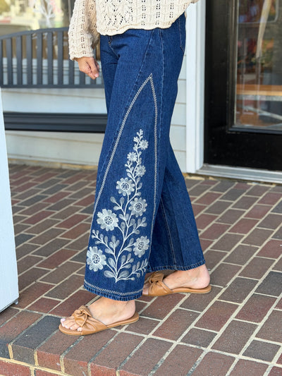Floral Rodeo Bell Bottom Jean