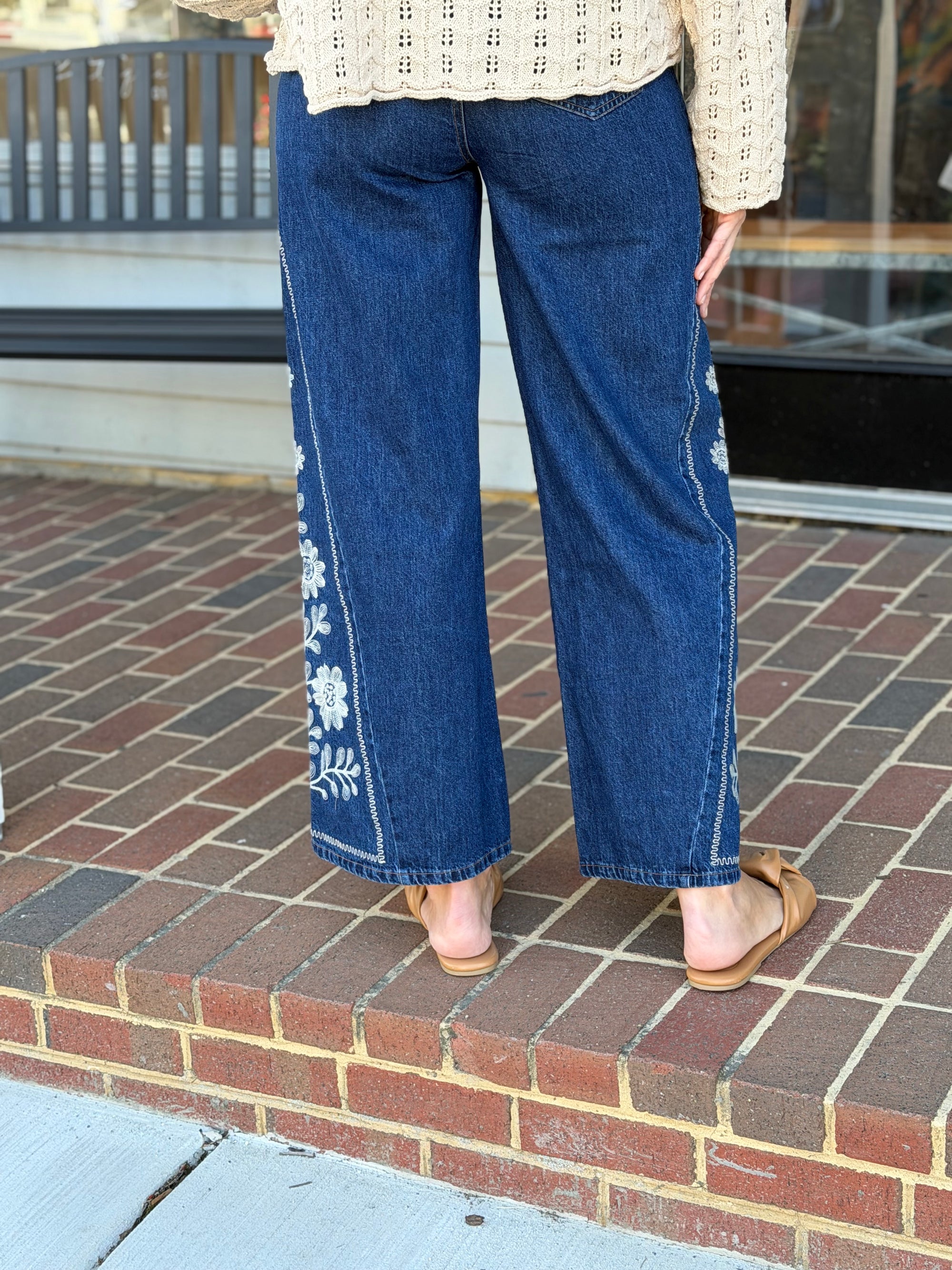Floral Rodeo Bell Bottom Jean