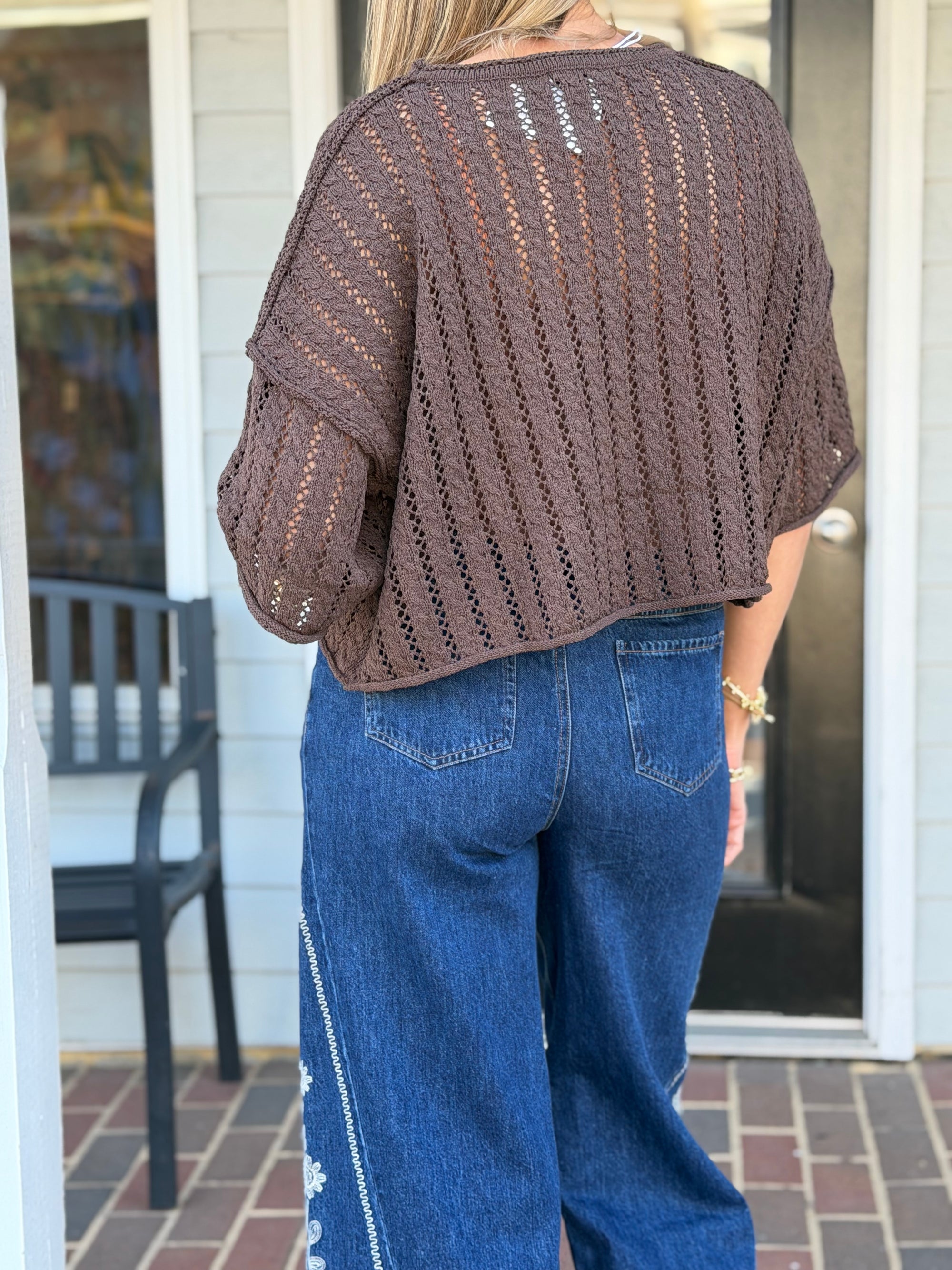 Pointelle Knit Sweater