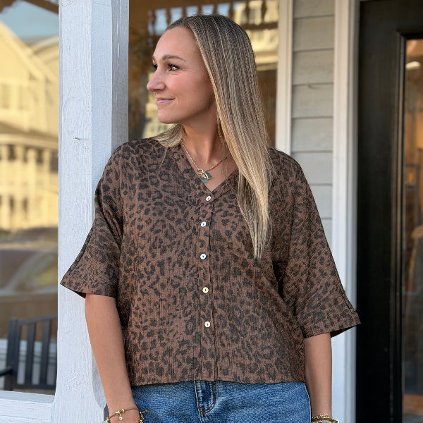 Metallic Leopard Top
