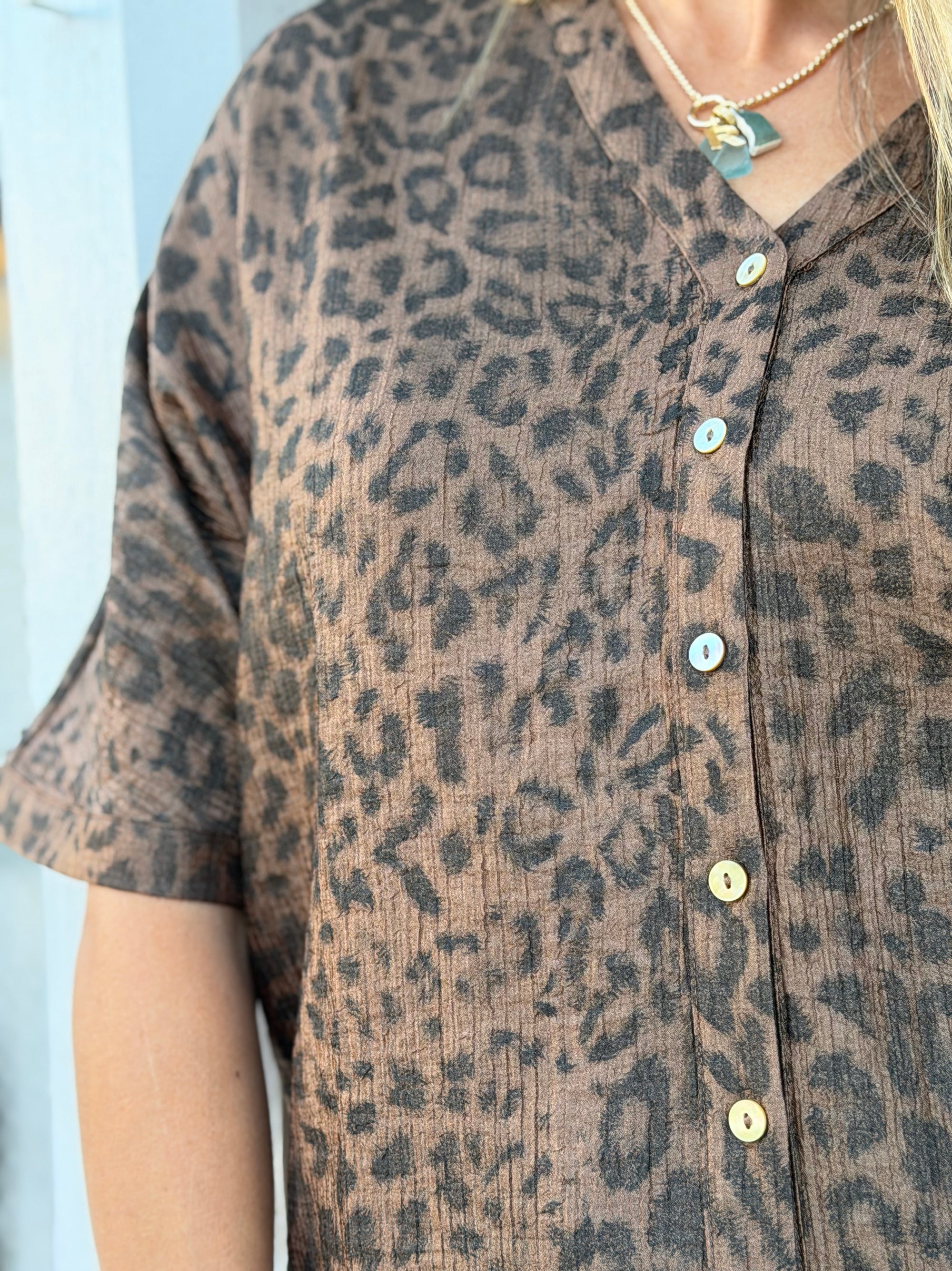 Metallic Leopard Top