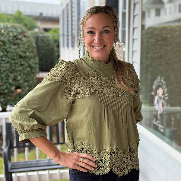 Green Lace top
