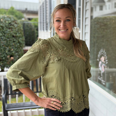 Green Lace top