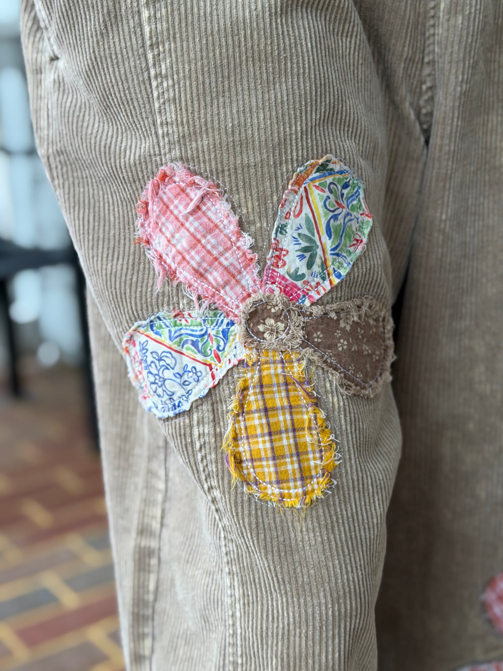 Flower Patch Corduroy Overalls