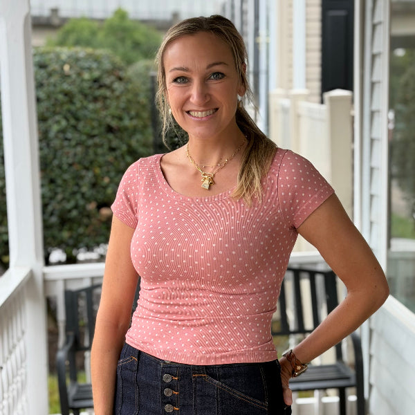 One size polka dot stretch top