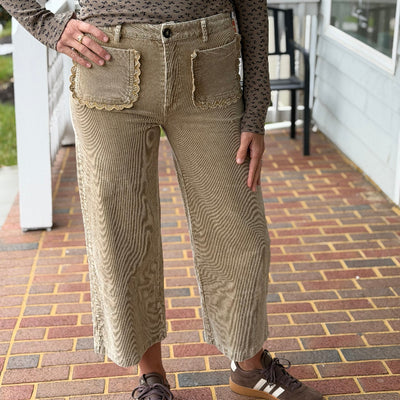 Patch pocket corduroy pant