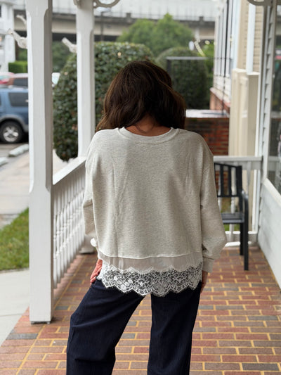 Lace Trim Sweatshirt