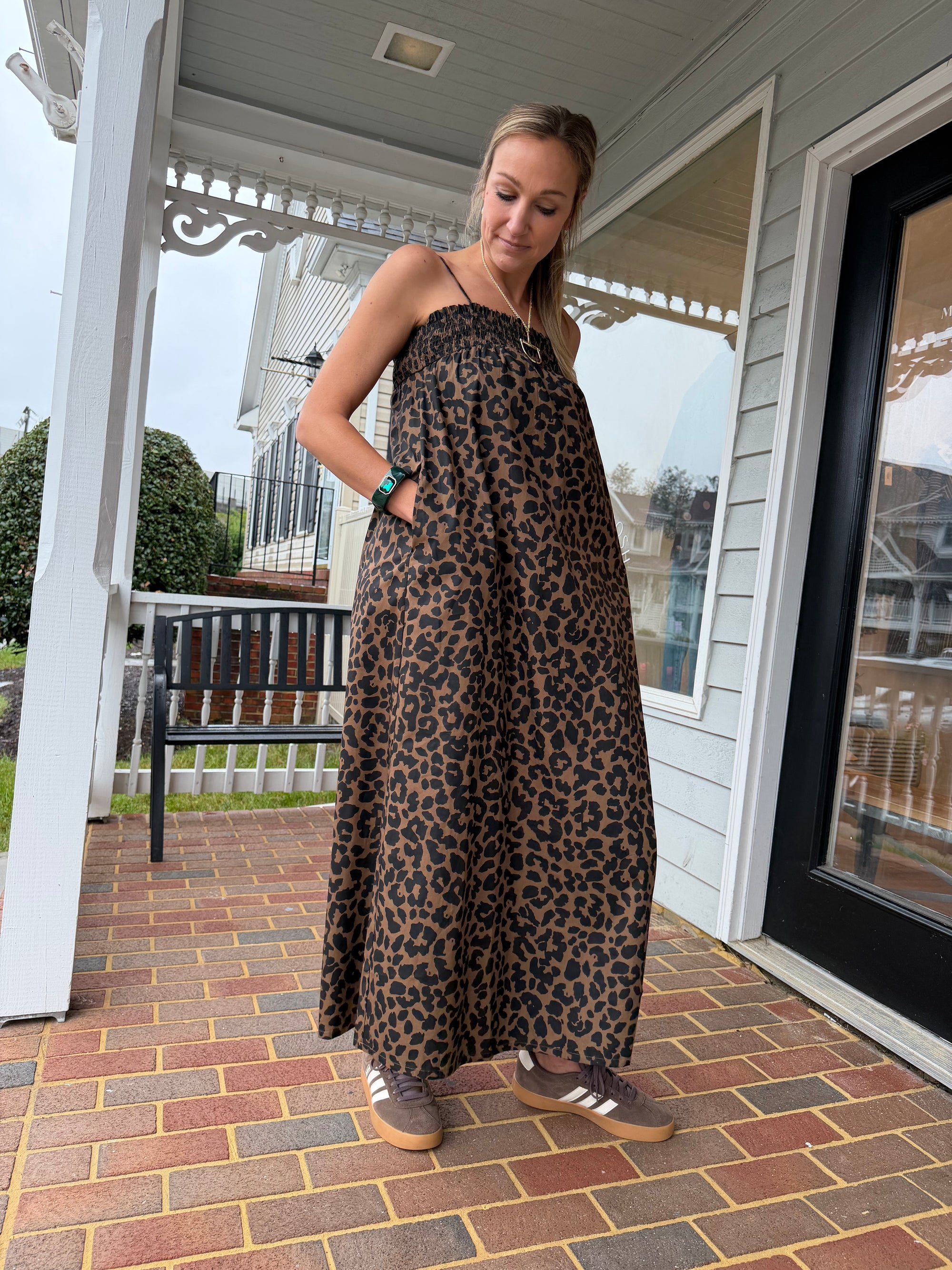 Leopard Sleeveless Maxi Dress