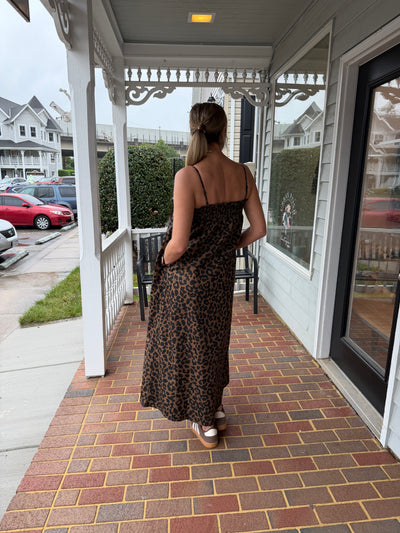 Leopard Sleeveless Maxi Dress