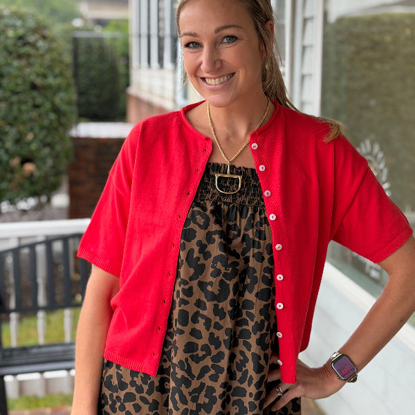 Red cardigan 