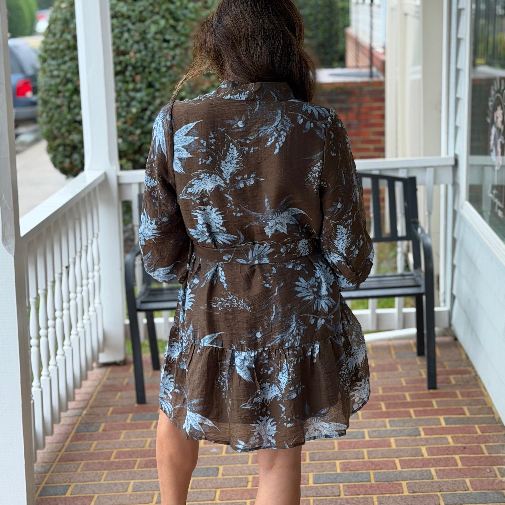 Blue Flower Tie Dress