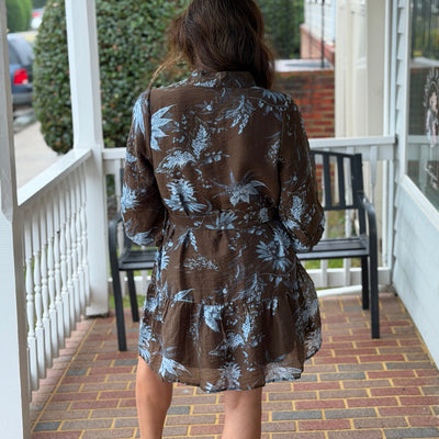 Blue Flower Tie Dress