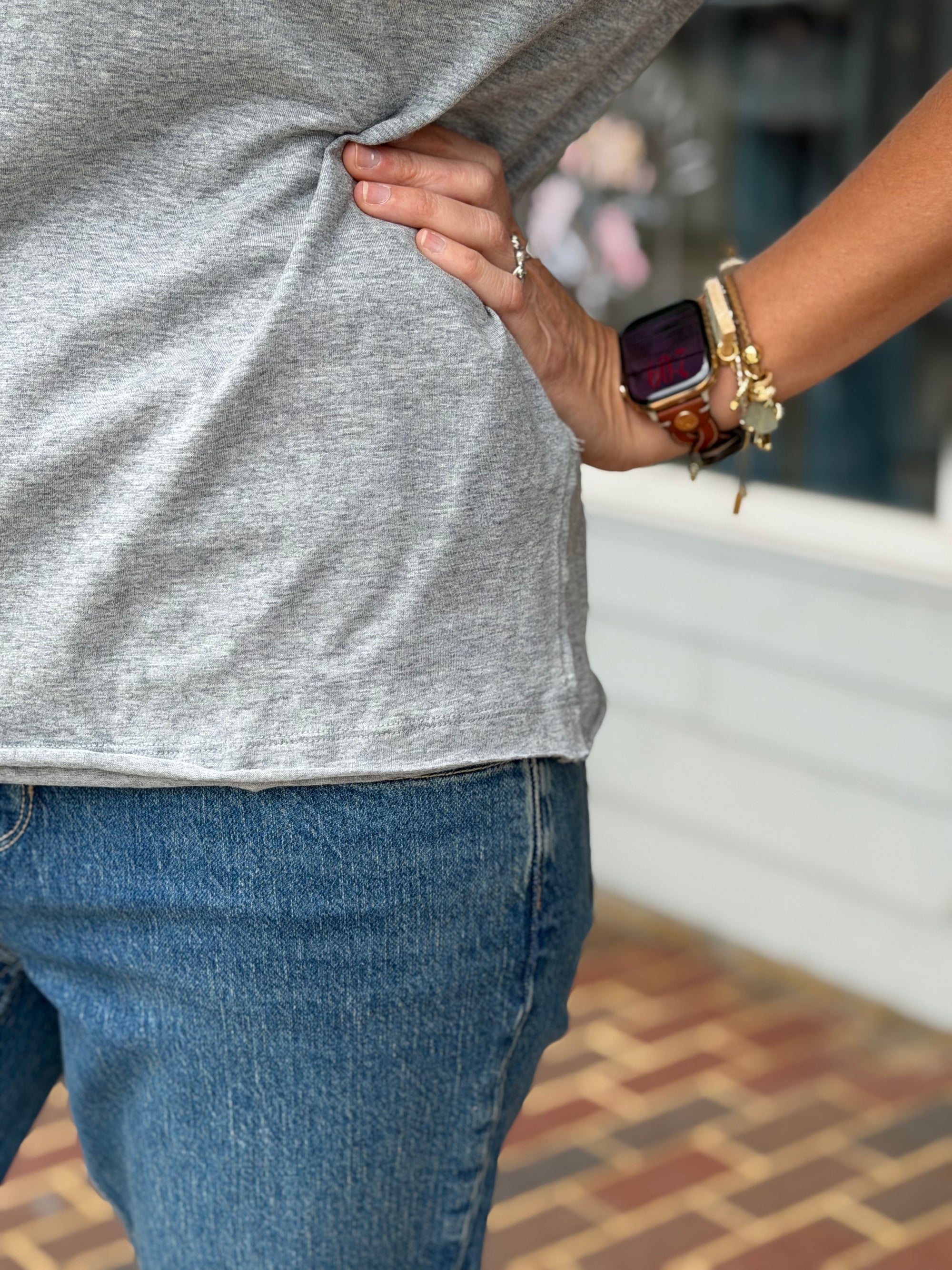 Free People Nina Tee-Heather Grey
