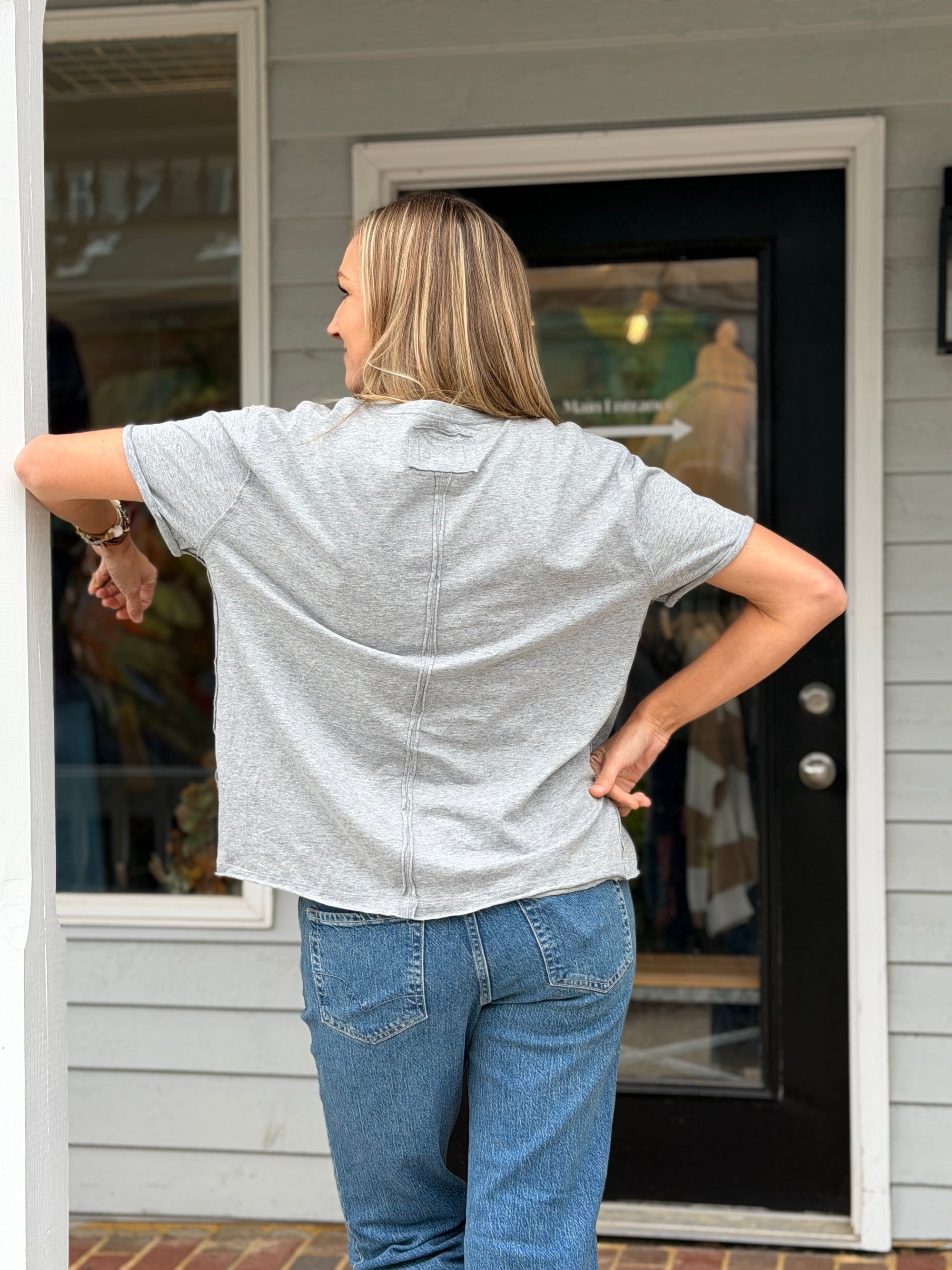 Free People Nina Tee-Heather Grey