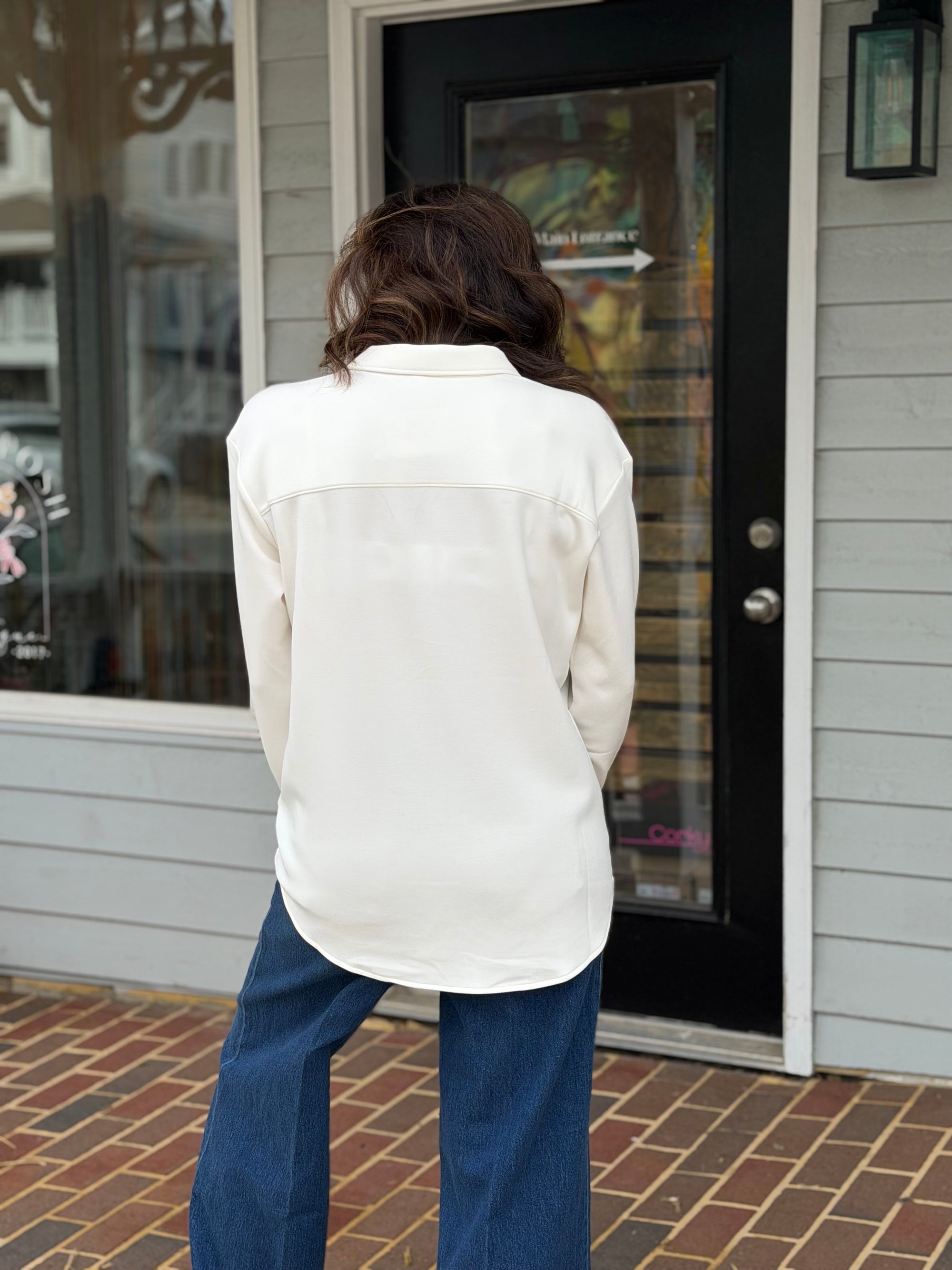 Oversized Button Down-Powder