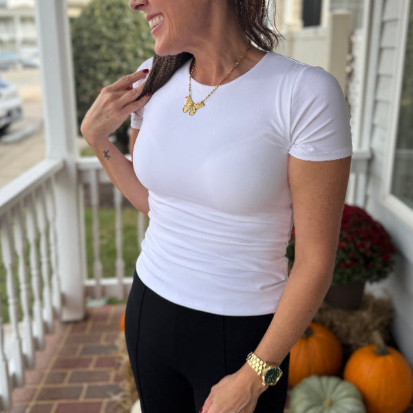 Jersey Crewneck Tee-Spanx-White