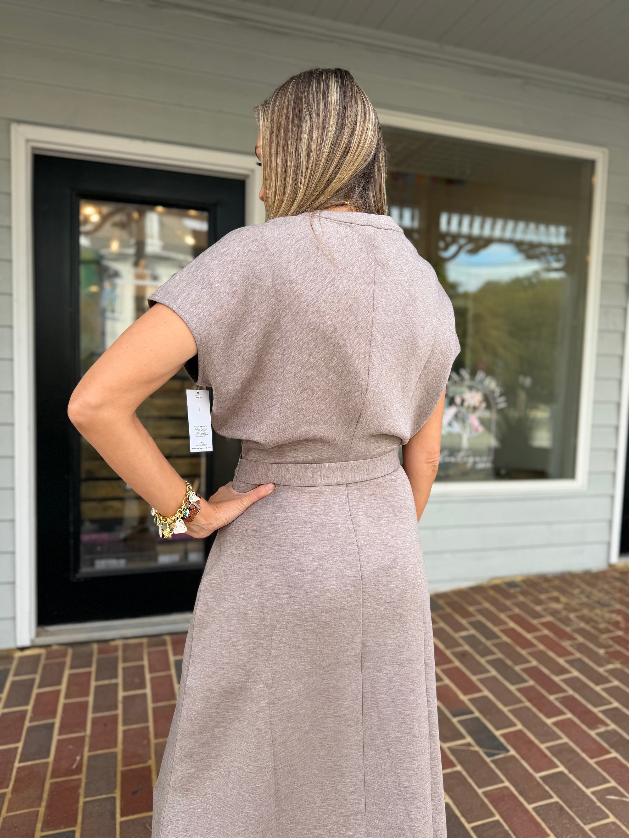 Draped Tie-Waist Maxi Dress-Spanx