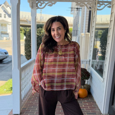 Pretty Plaid Poncho Top