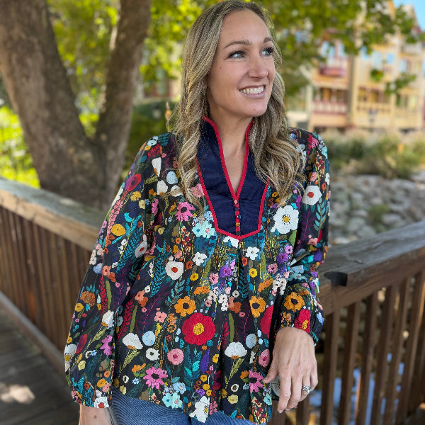 Floral Trim Top