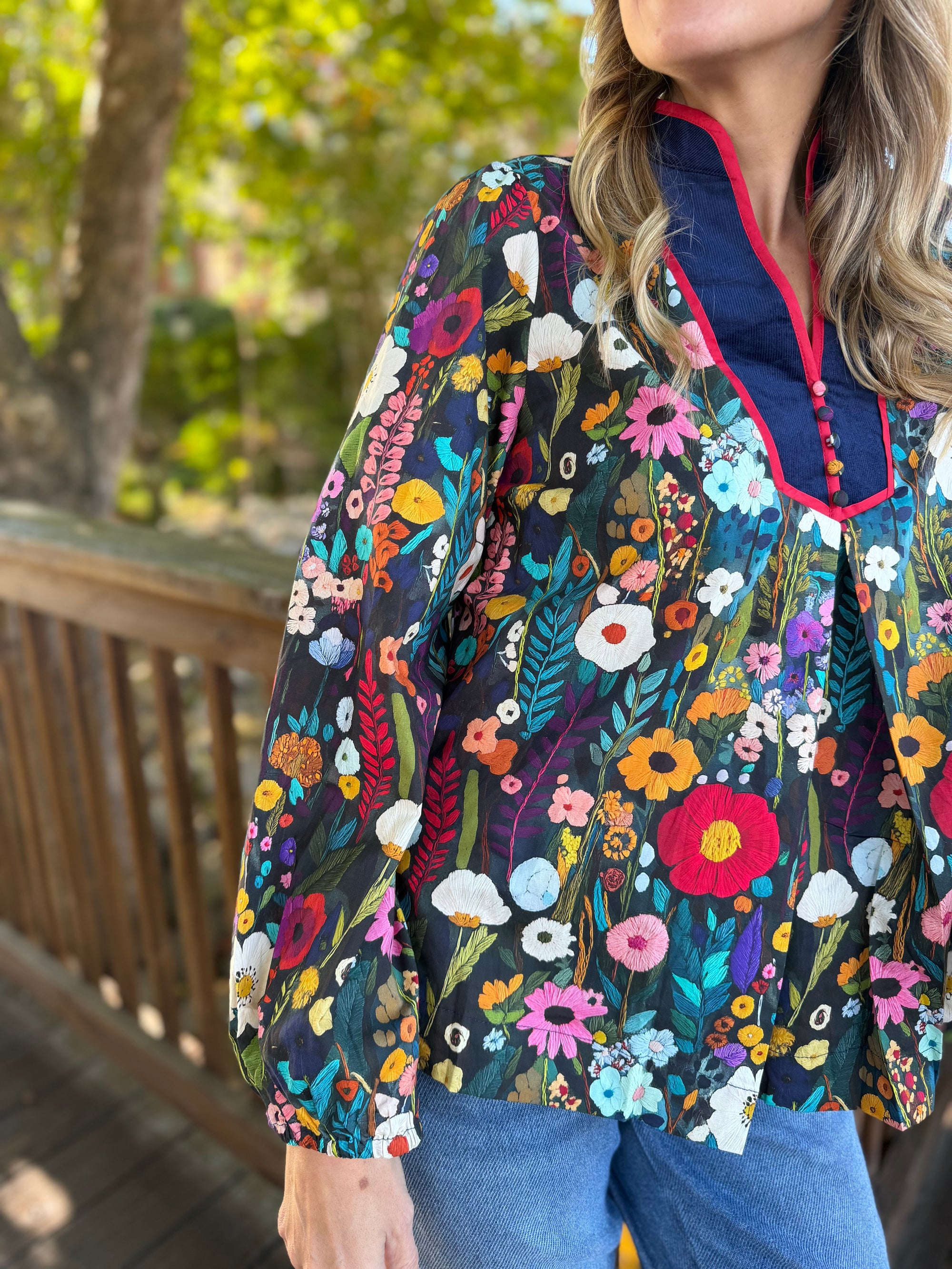 Floral Trim Top