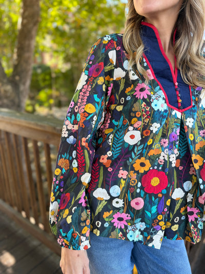 Floral Trim Top