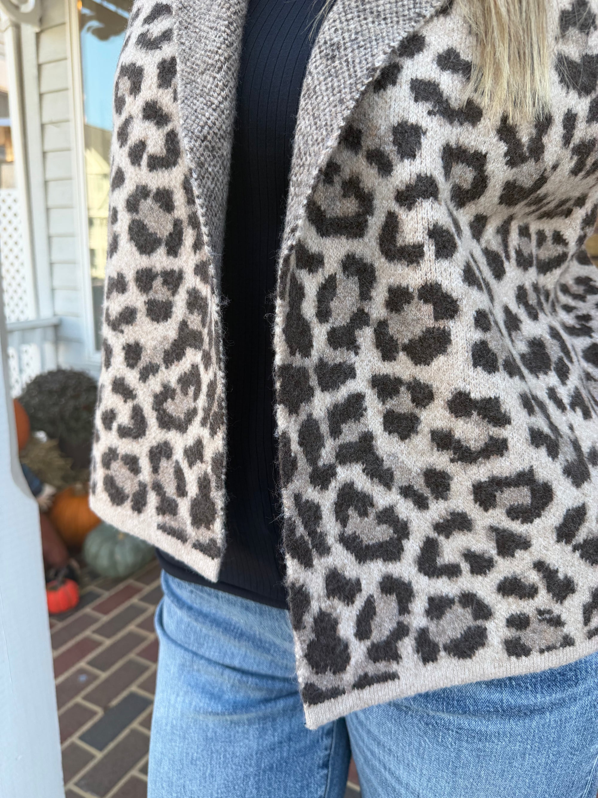 Leopard Hoodie Sweater Vest