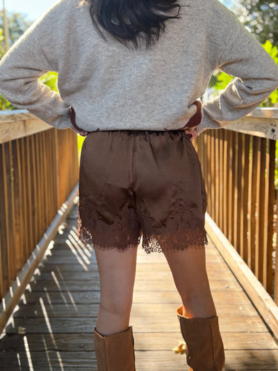 Sweet on You Lace-Trim Shorts
