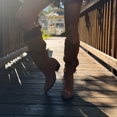 Tan suede boot