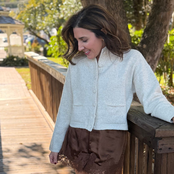 Cream Cardigan with pockets