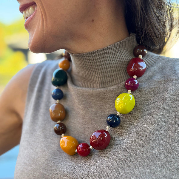 Chunky Beaded necklace bright
