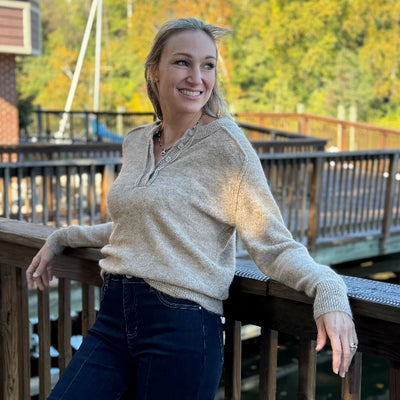Taupe henley sweater
