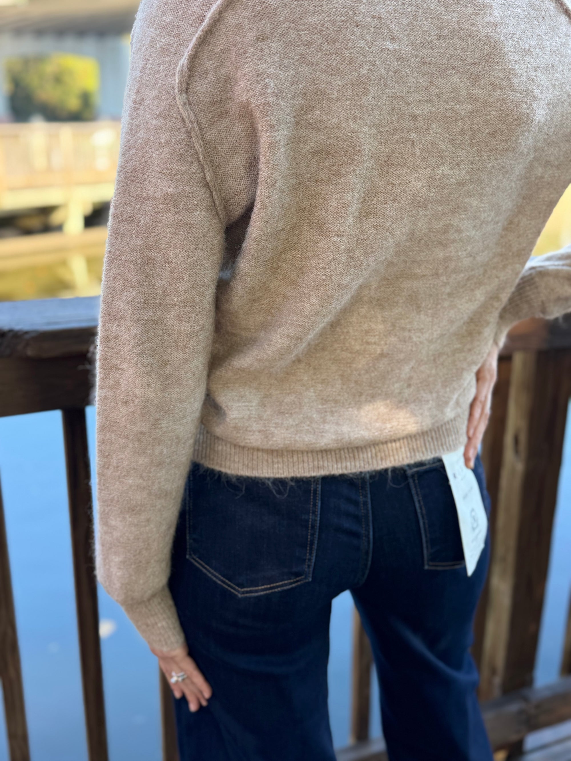 Button Front Crew Sweater