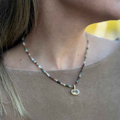 Amber beaded necklace
