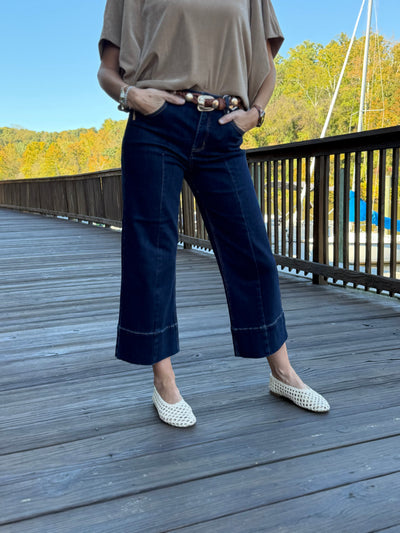 After Hours High-Rise Wide-Leg Crop Jeans