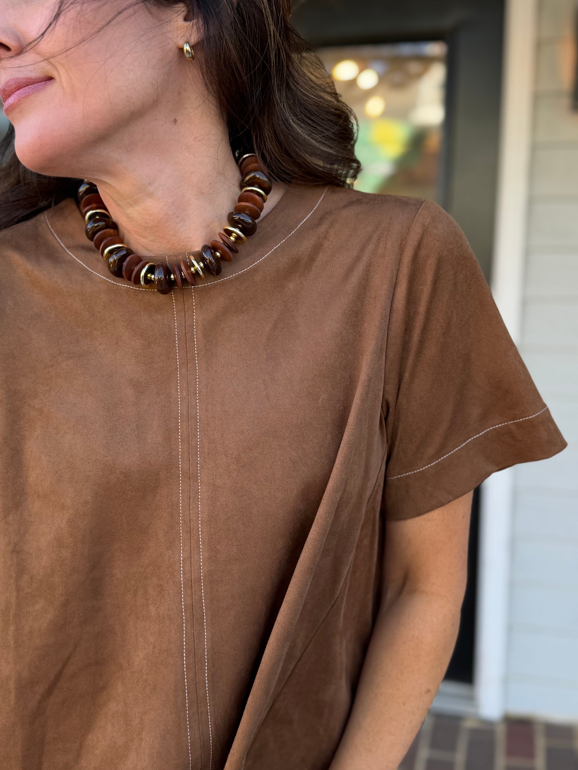 Faux Suede Swing Top