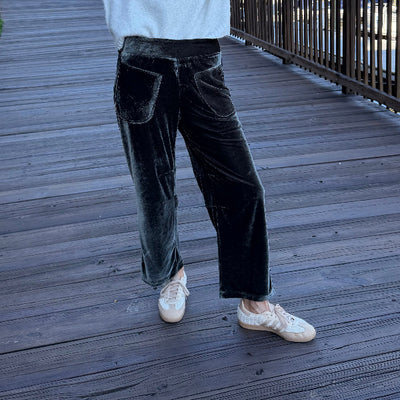 Green velvet pant