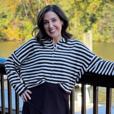 Brown striped cardigan