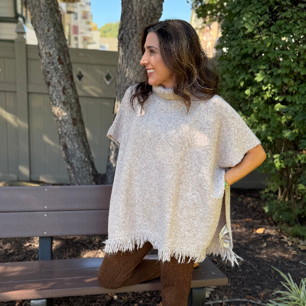 Beige poncho 