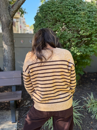 Henley Striped Sweater