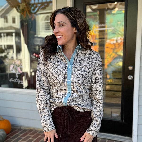 Plaid button down shirt
