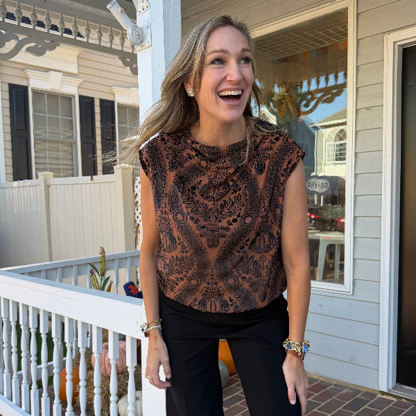 Brown top velvet design